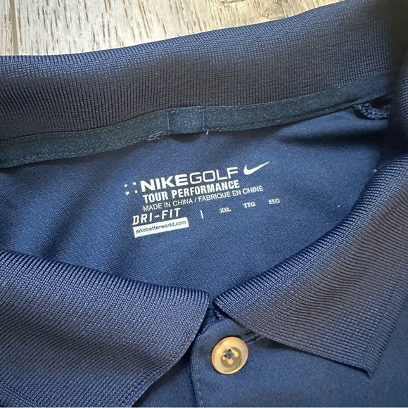 NIKE Golf Tour Performance Polo, Dri-Fit, Navy, XXL - Picture 3 of 9